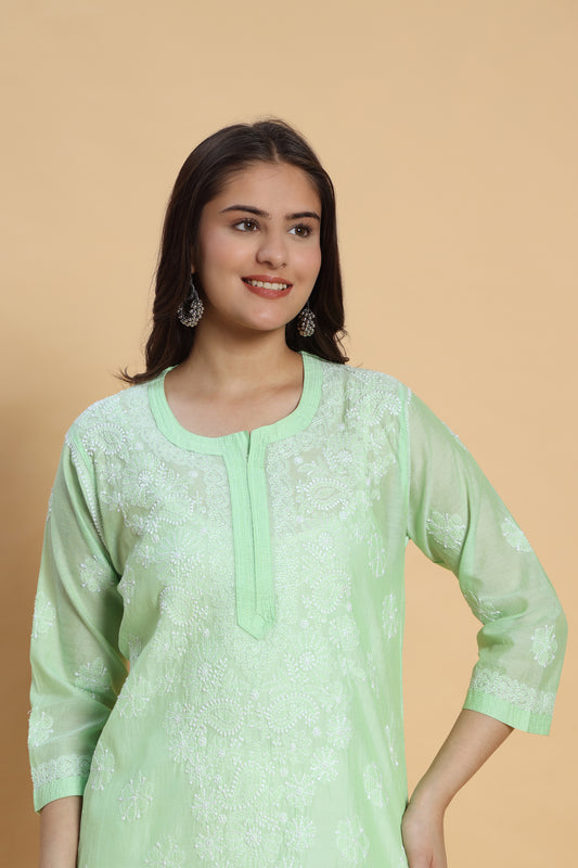 Shaan Chikankari Chanderi Kurta