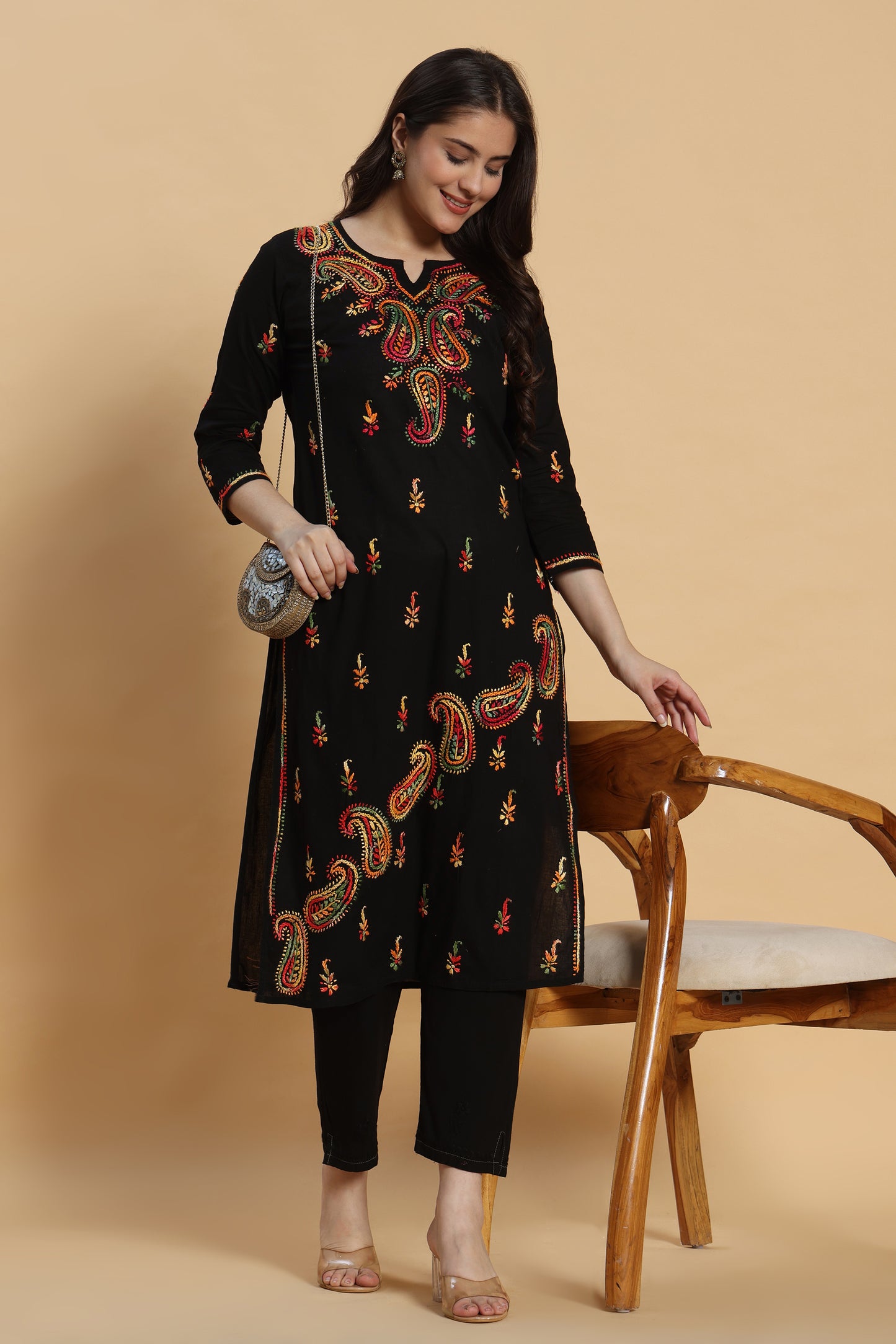 Humnava Chikankari Cotton Kurta