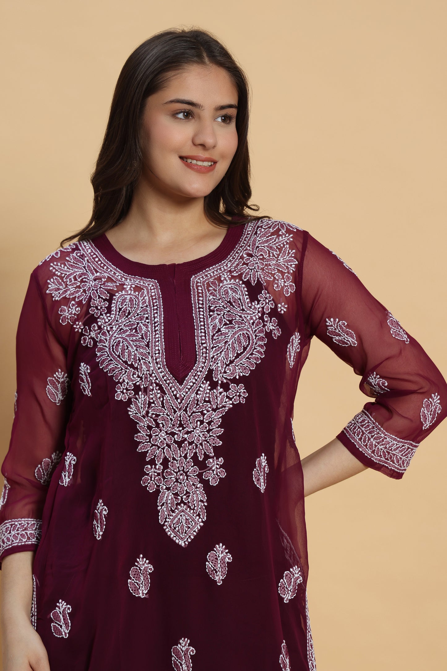 Aarzoo Chikankari Georgette Kurta