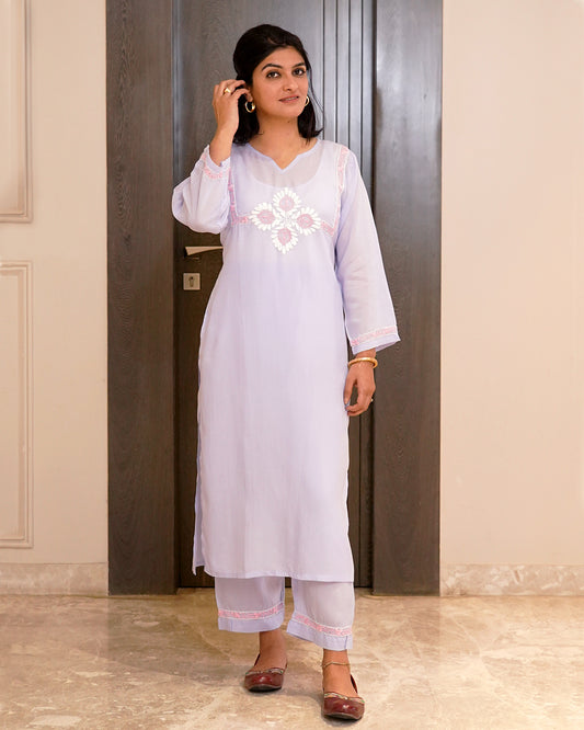 Mahek Chikankari Modal Kurta Pant Set