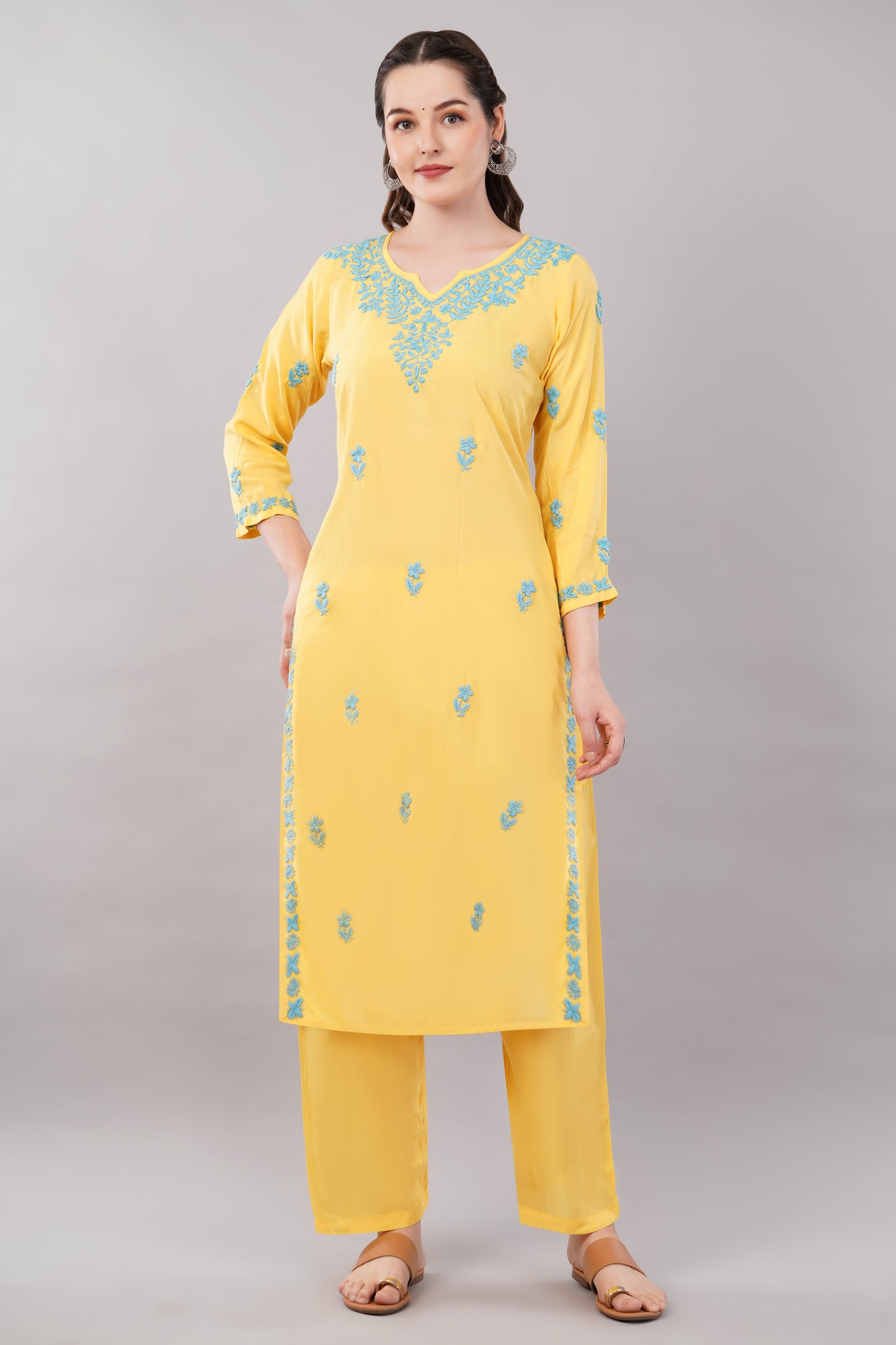 Falak Chikankari Modal Kurta Pant set