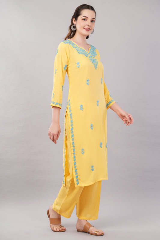 Falak Chikankari Modal Kurta Pant set