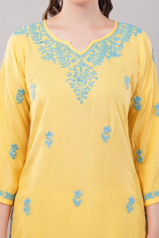 Falak Chikankari Modal Kurta Pant set