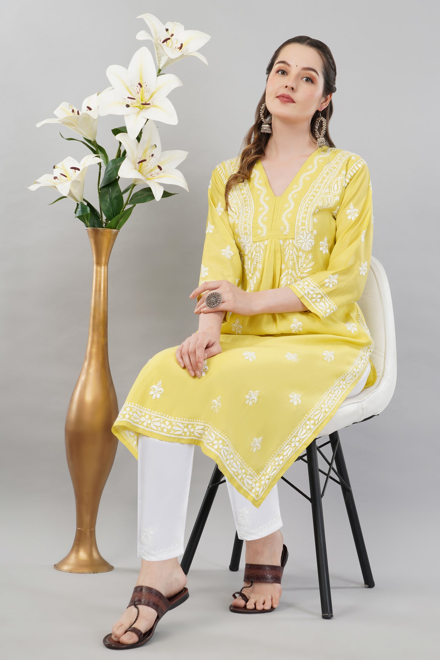 Nazakat Chikankari Muslin Kurta