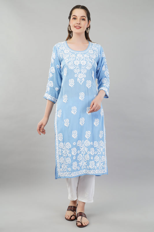 Malika Chikankari Muslin Kurta Pant Set