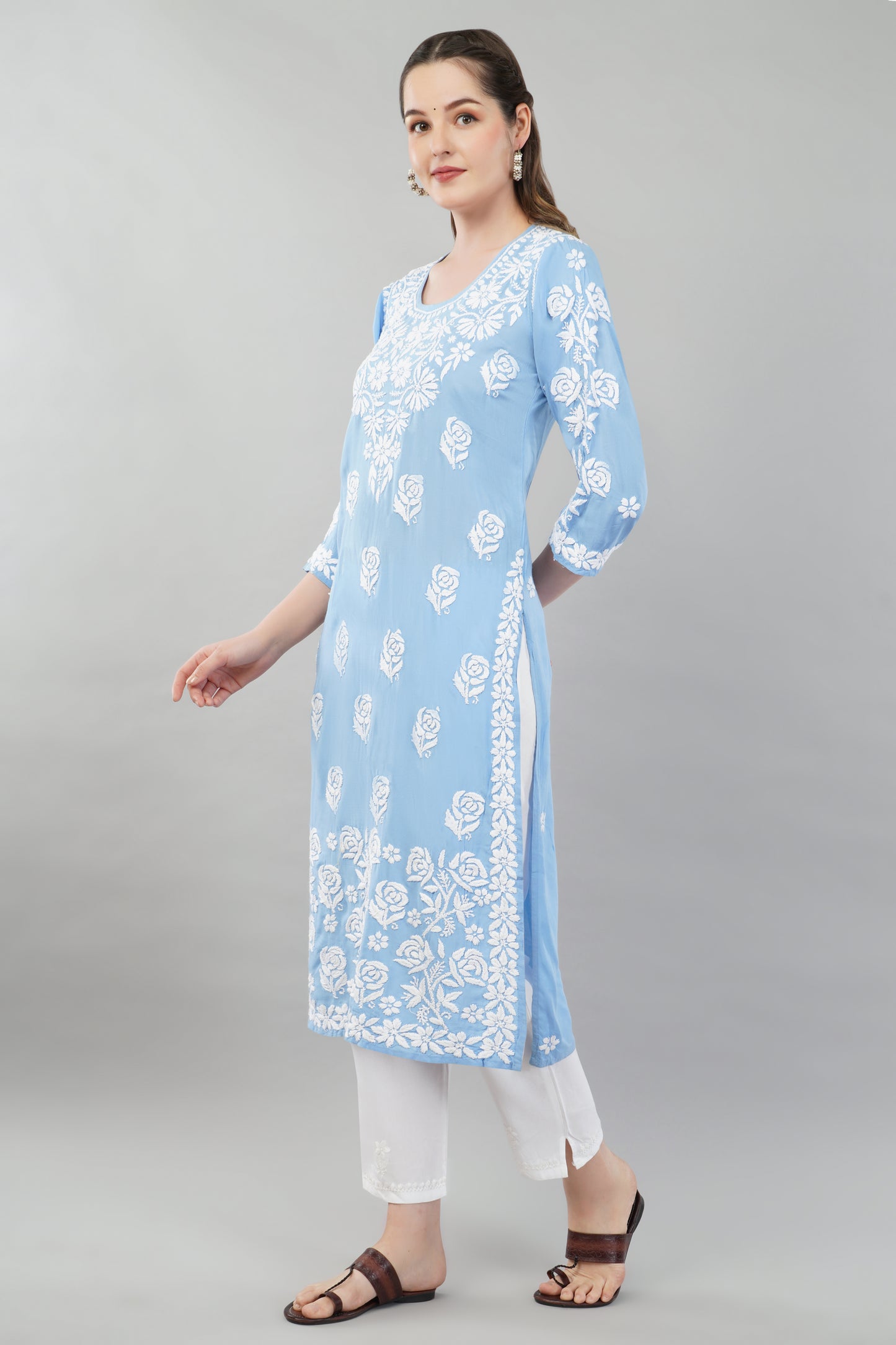 Malika Chikankari Muslin Kurta Pant Set