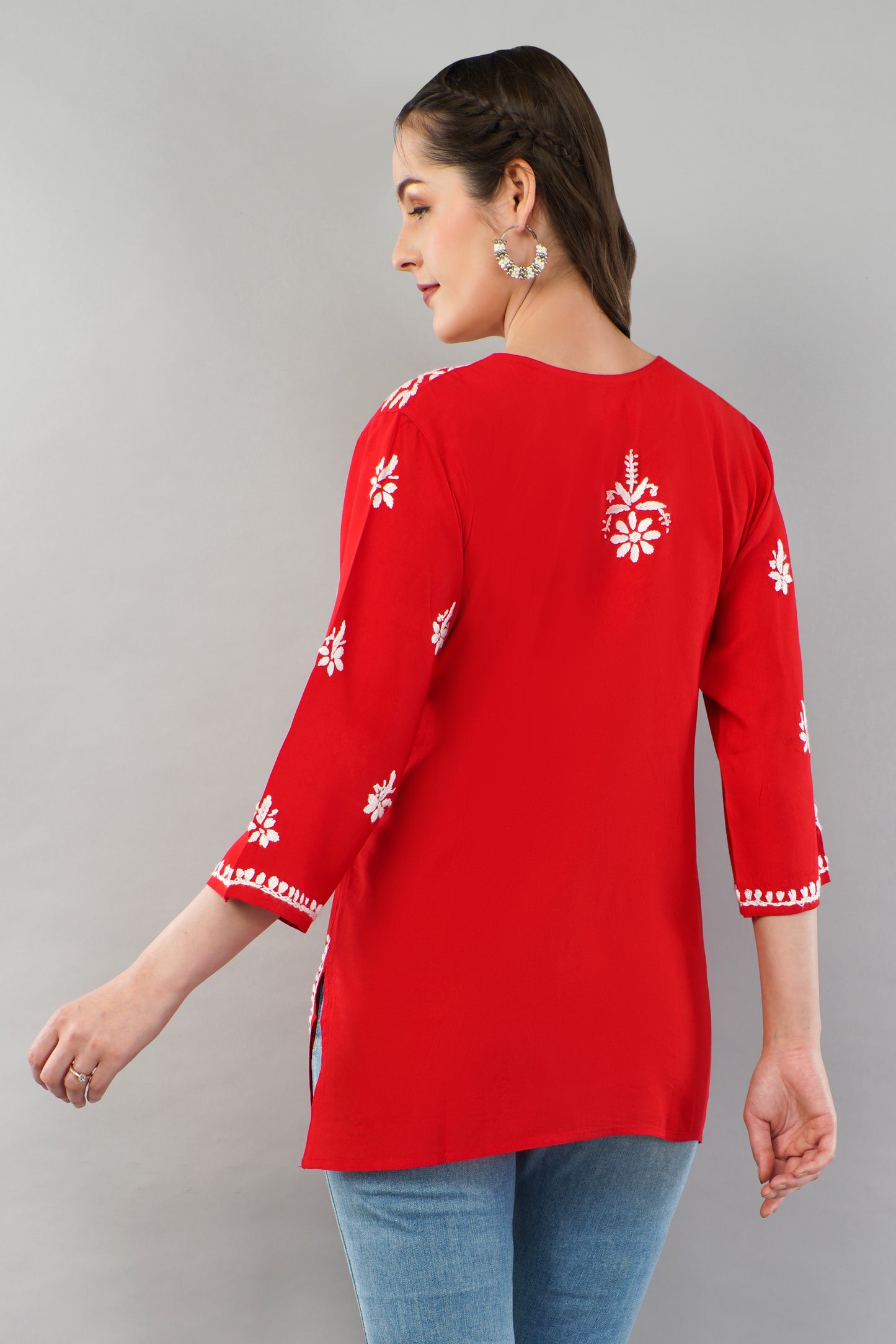 Ibadat Chikankari Rayon Short Kurti