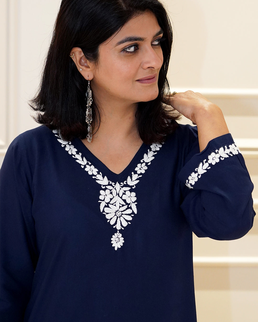 Zoya Chikankari Rayon Kurta Pant Set
