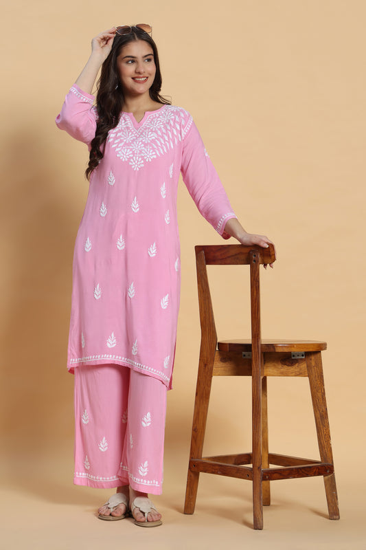 Ulfat Chikankari Rayon Kurta Pant set