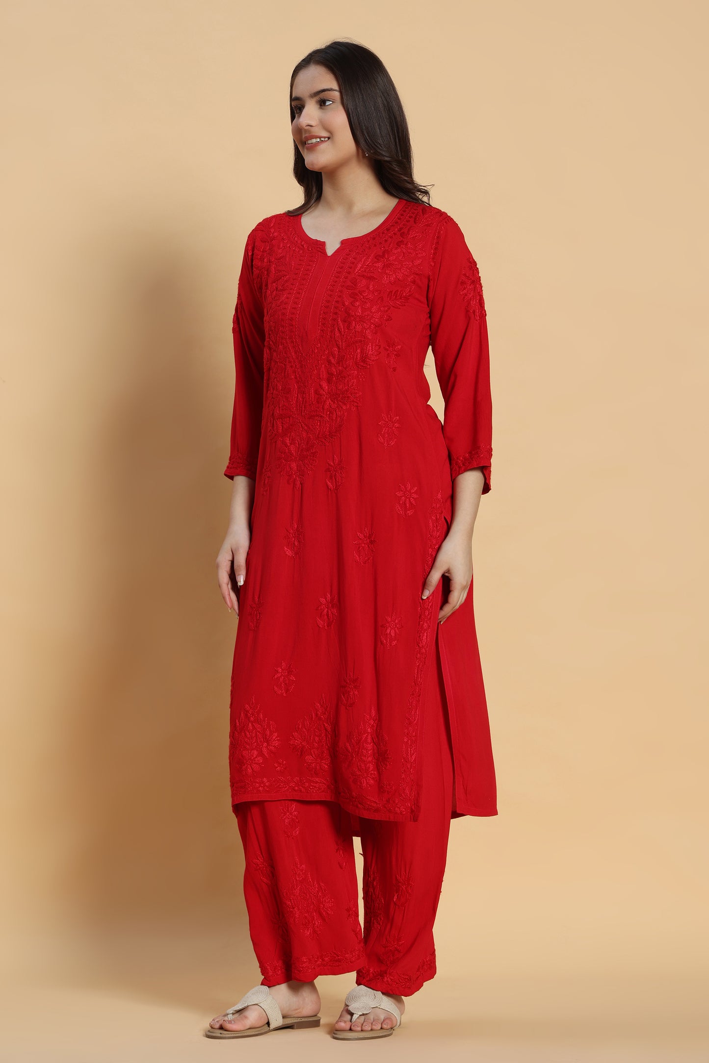 Ishq Chikankari Rayon Kurta Pant Set