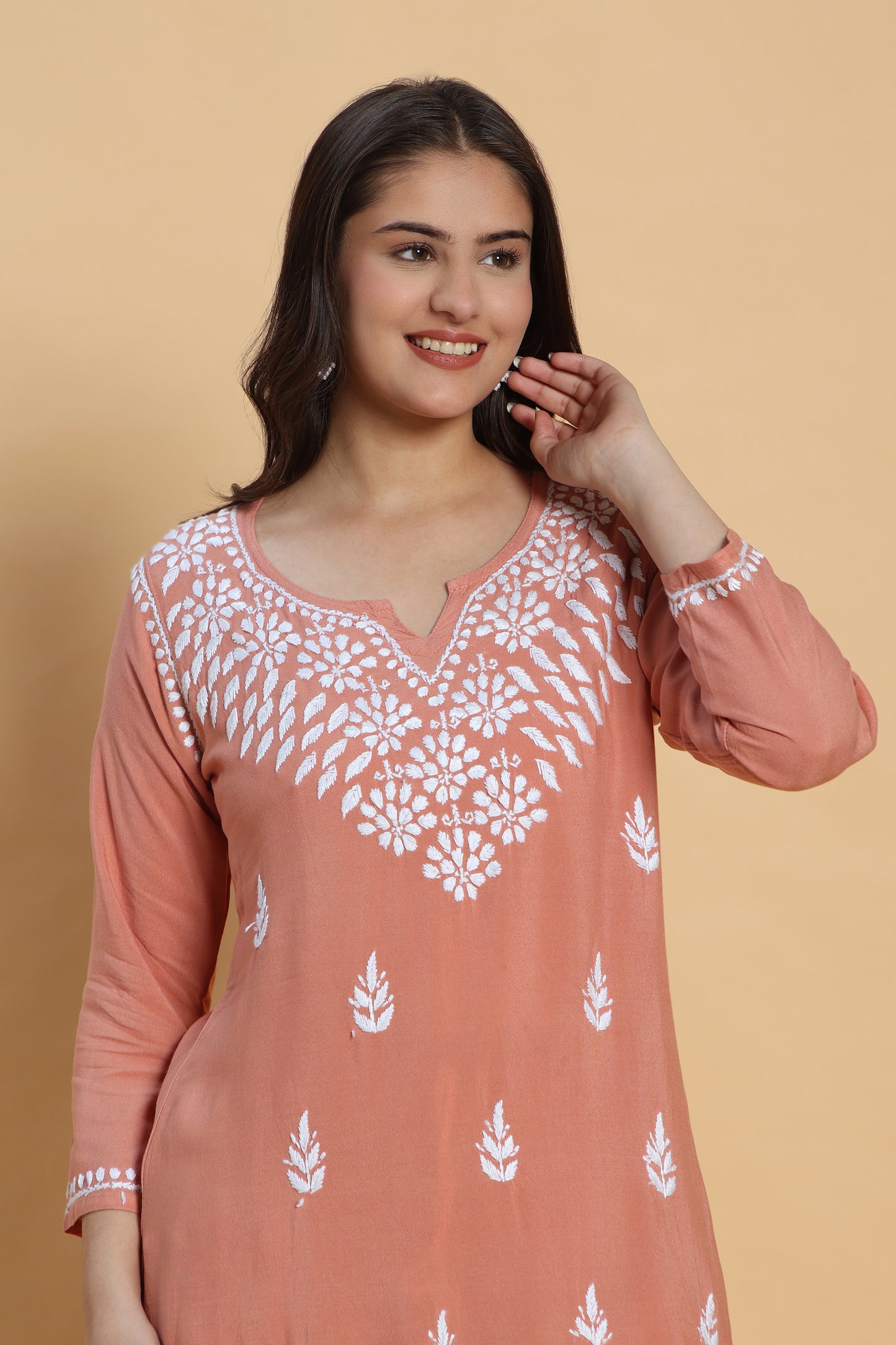 Khayaal Chikankari Rayon Kurta Pant set