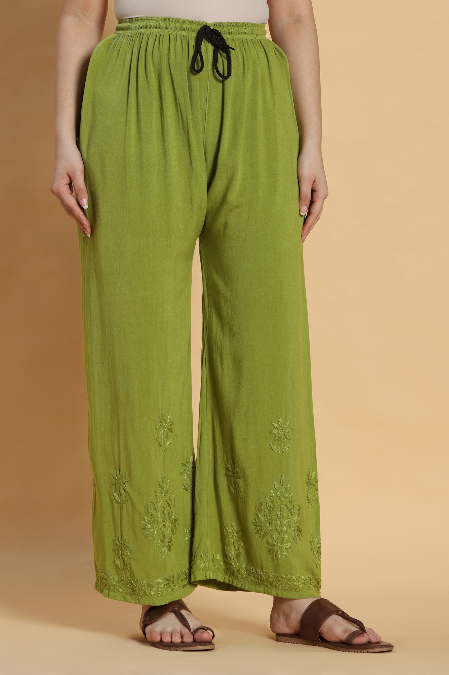 Haryali Chikankari Rayon Kurta Pant Set