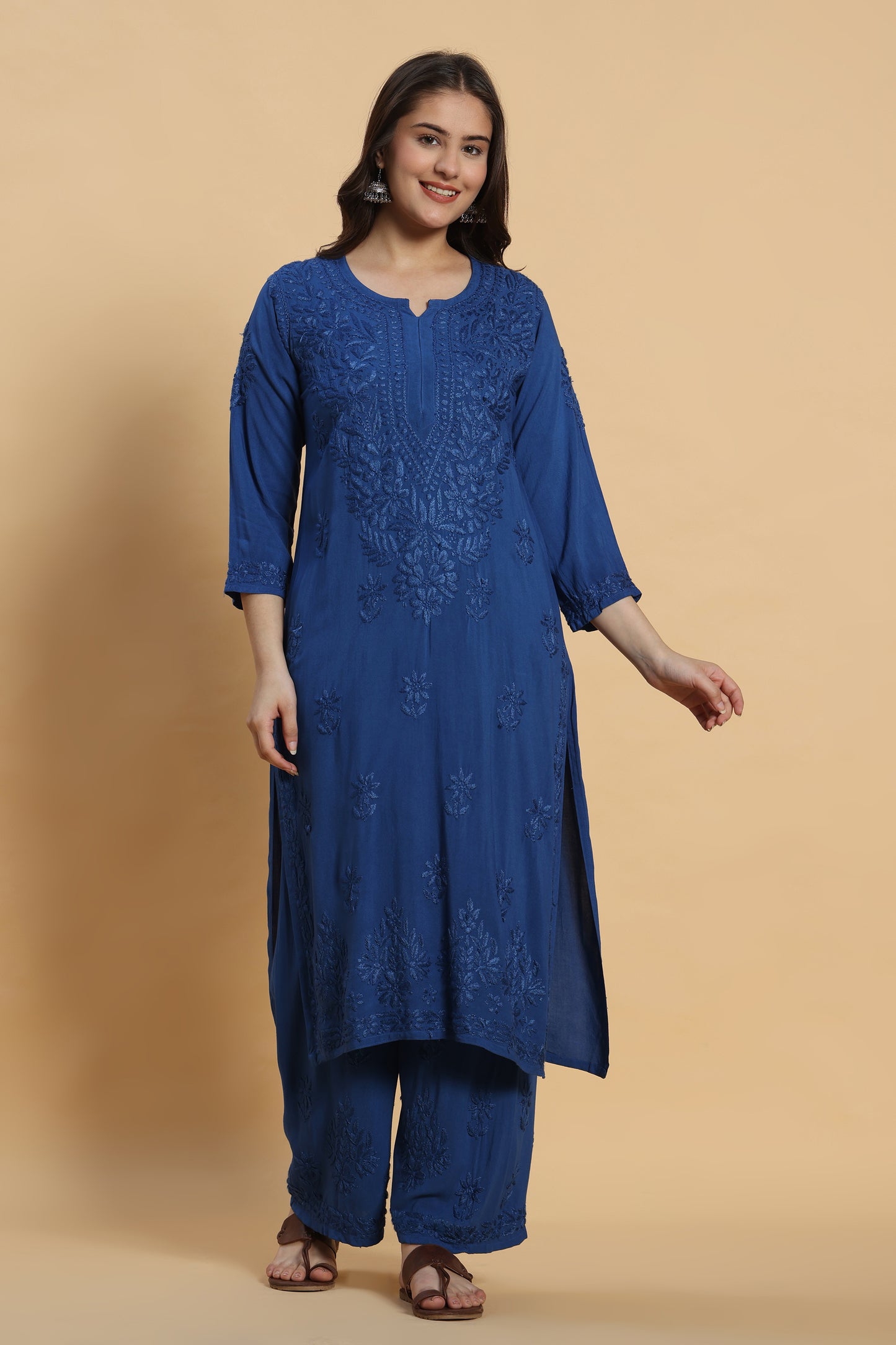 Fiza Chikankari Rayon Kurta Pant Set