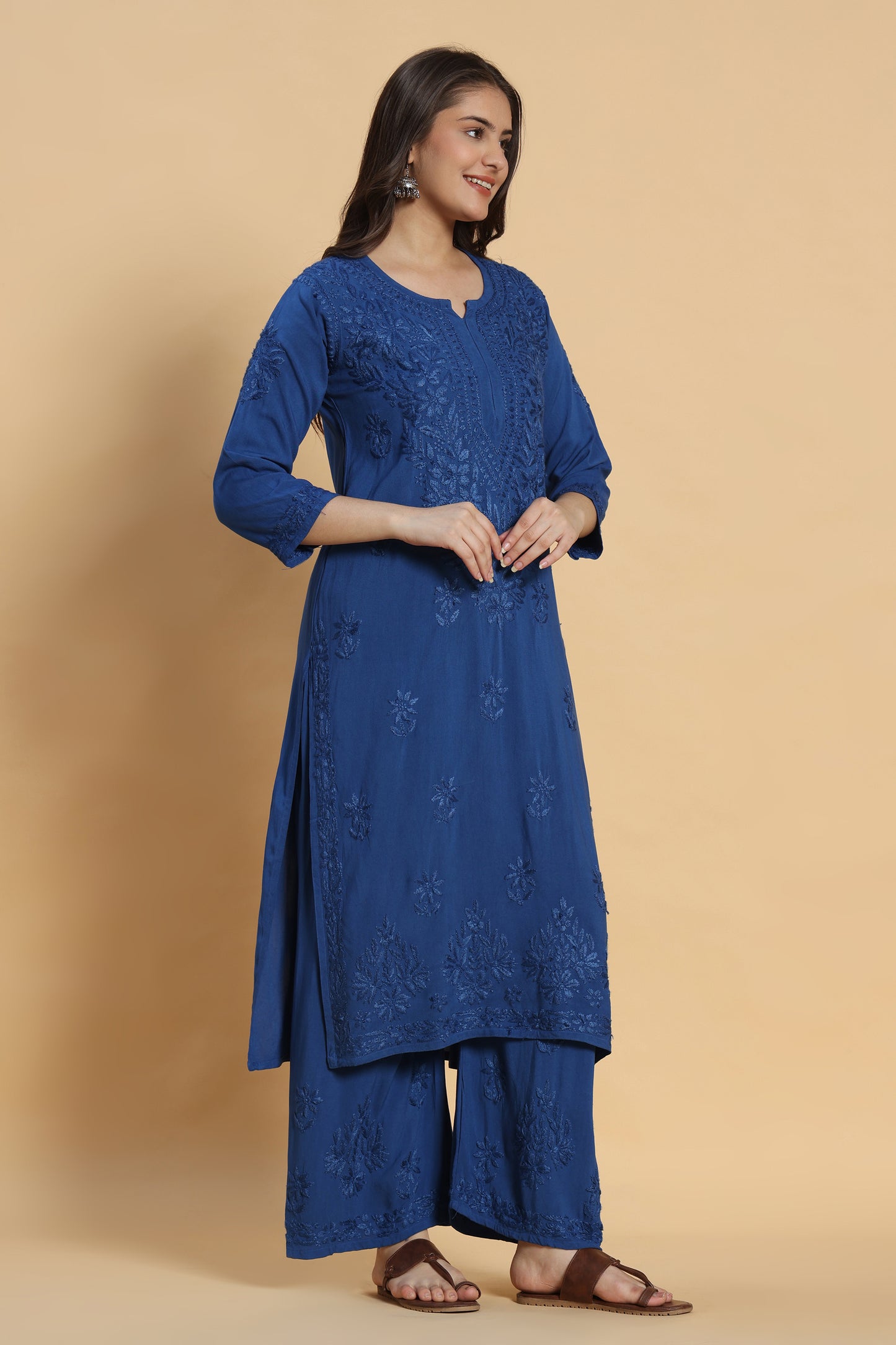 Fiza Chikankari Rayon Kurta Pant Set