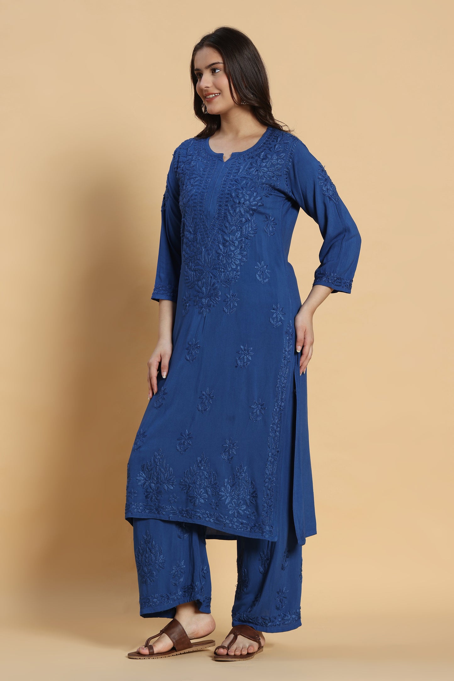 Fiza Chikankari Rayon Kurta Pant Set