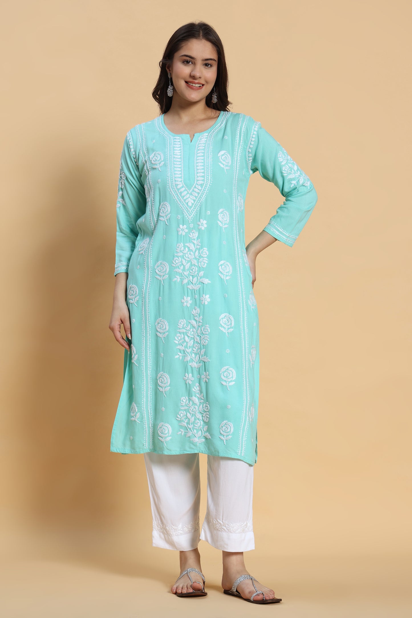 Rafaqat Chikankari Rayon kurta