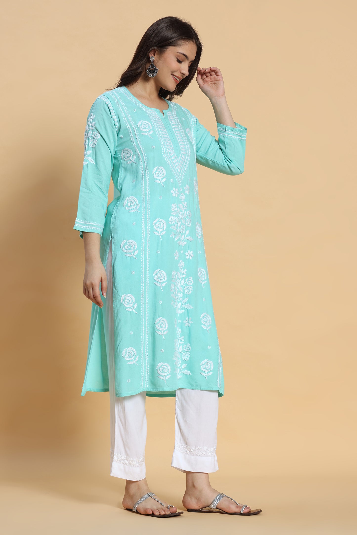 Rafaqat Chikankari Rayon kurta