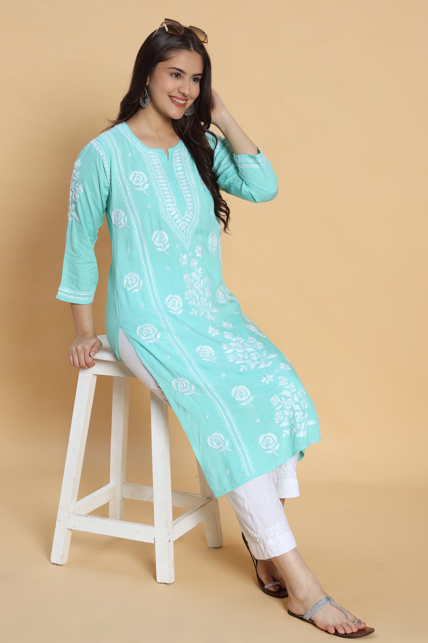 Rafaqat Chikankari Rayon kurta