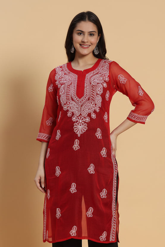 Afsana Chikankari Georgette Kurta