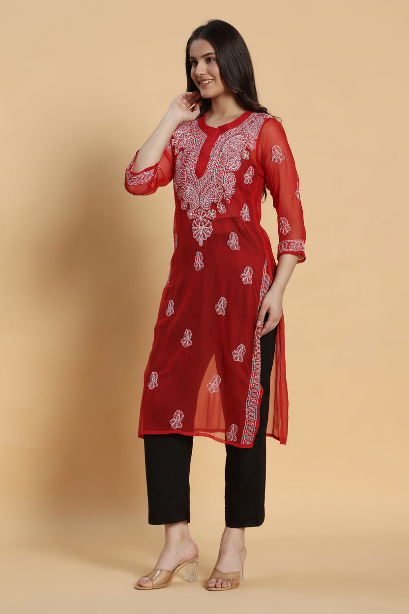 Afsana Chikankari Georgette Kurta