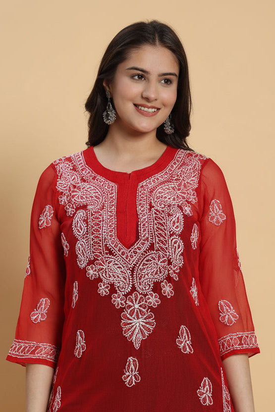 Afsana Chikankari Georgette Kurta