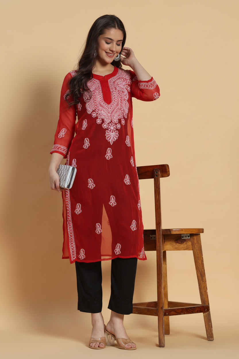 Afsana Chikankari Georgette Kurta