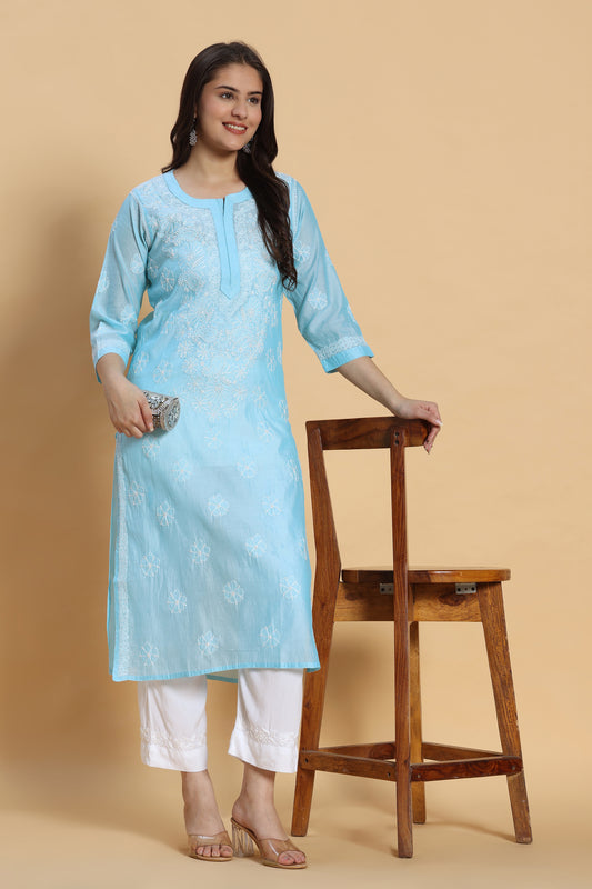 Kashish Chikankari Chanderi Kurta