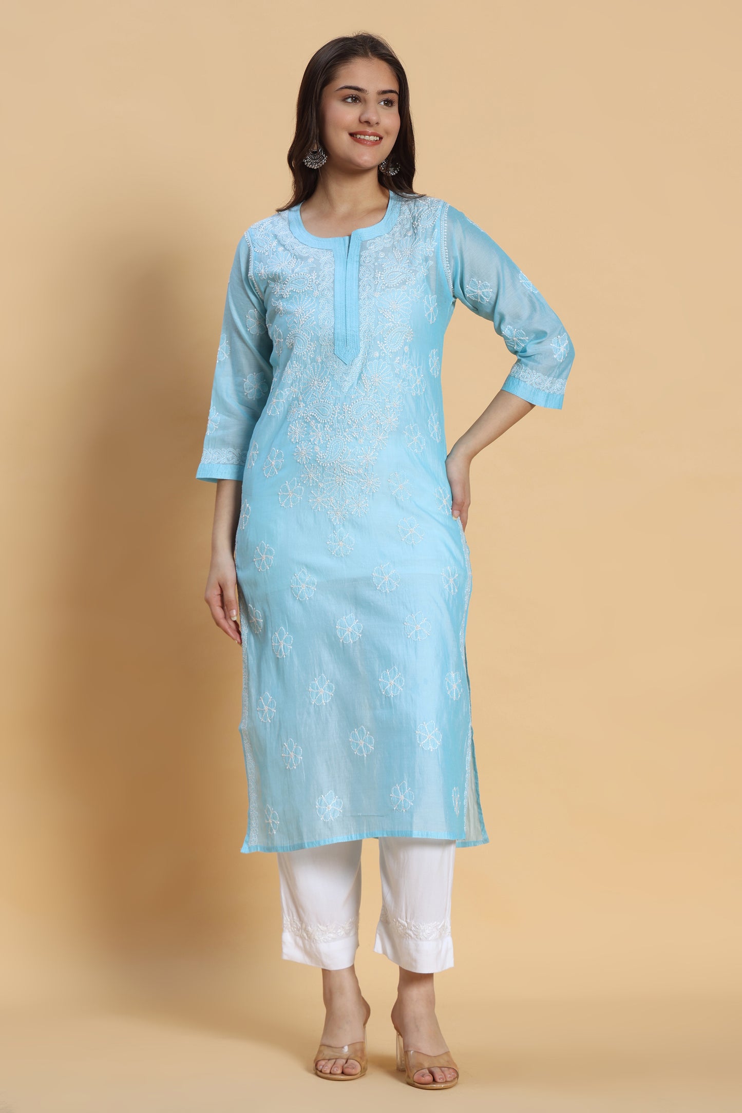 Kashish Chikankari Chanderi Kurta
