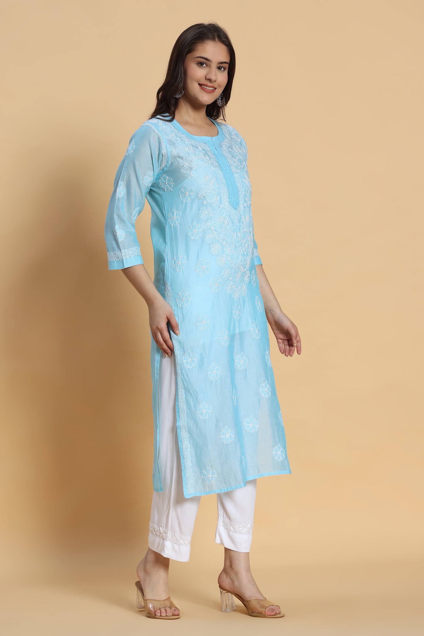 Kashish Chikankari Chanderi Kurta