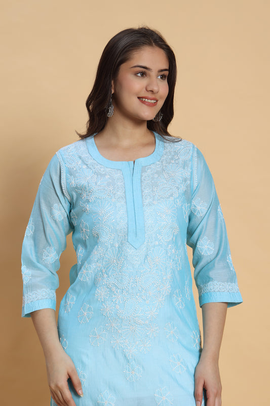 Kashish Chikankari Chanderi Kurta