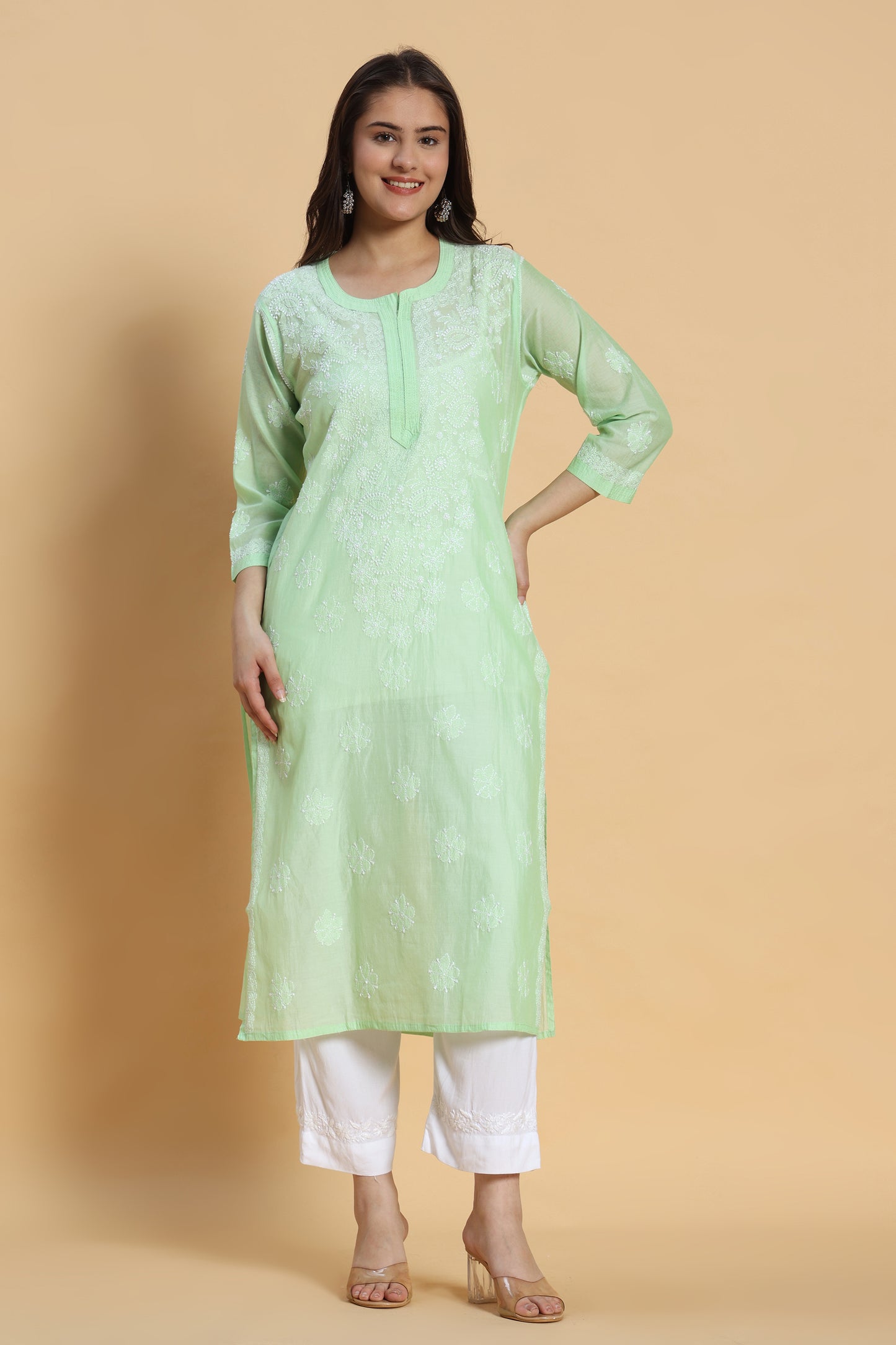 Shaan Chikankari Chanderi Kurta