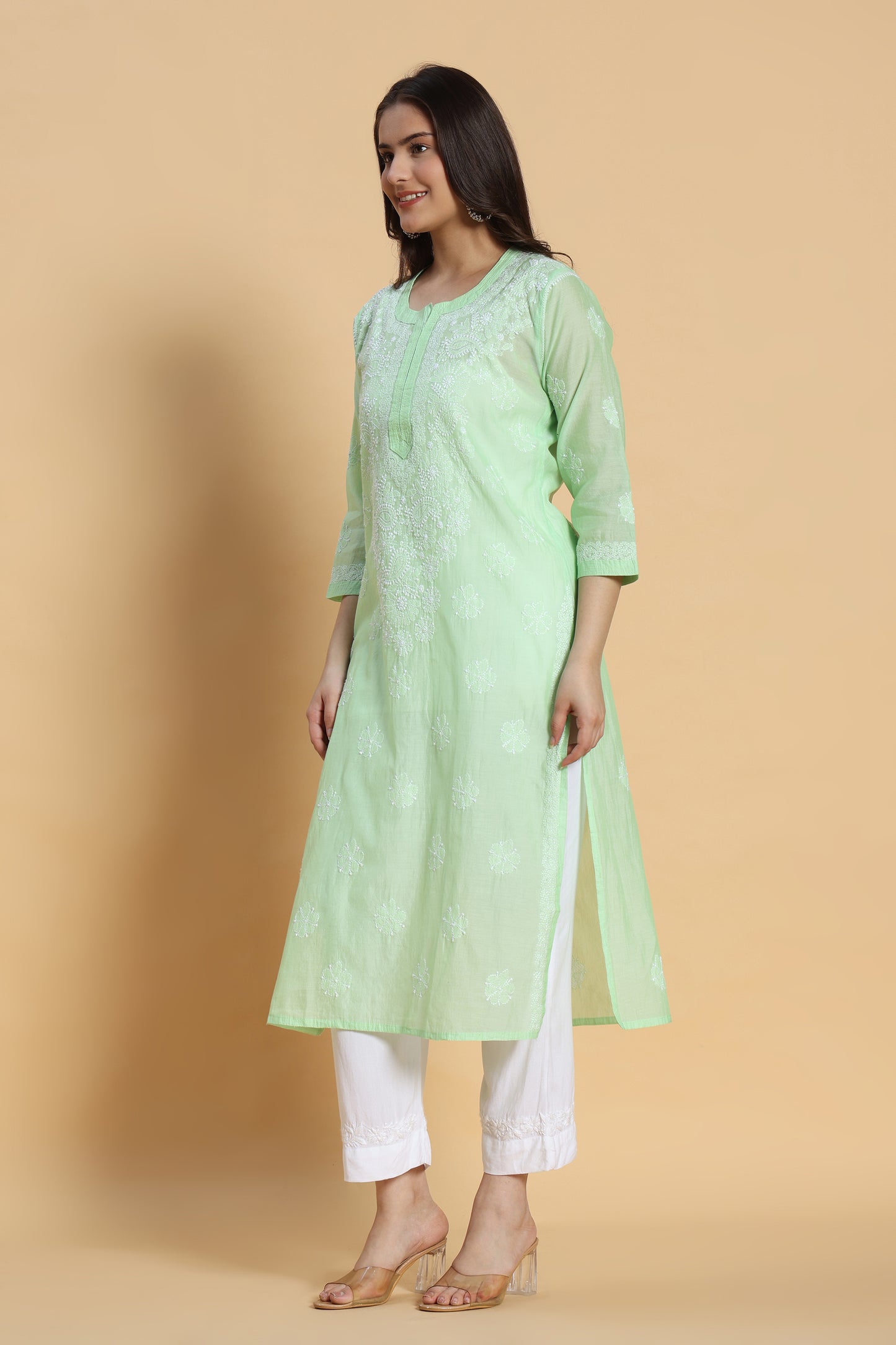 Shaan Chikankari Chanderi Kurta