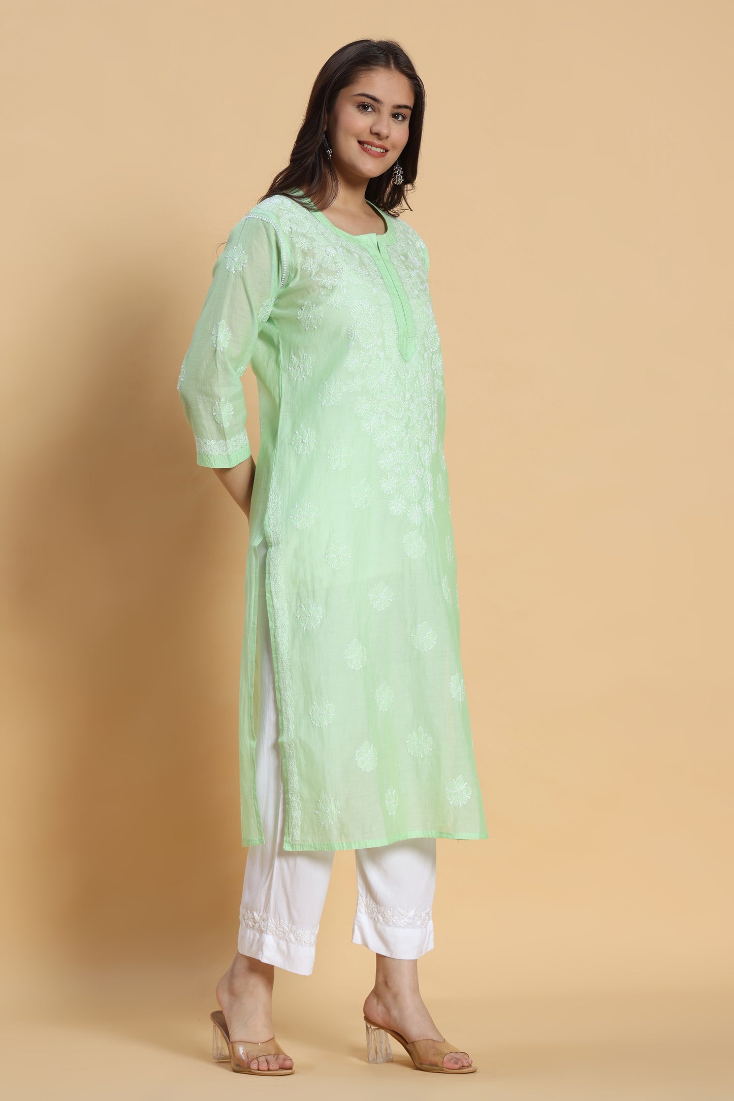 Shaan Chikankari Chanderi Kurta
