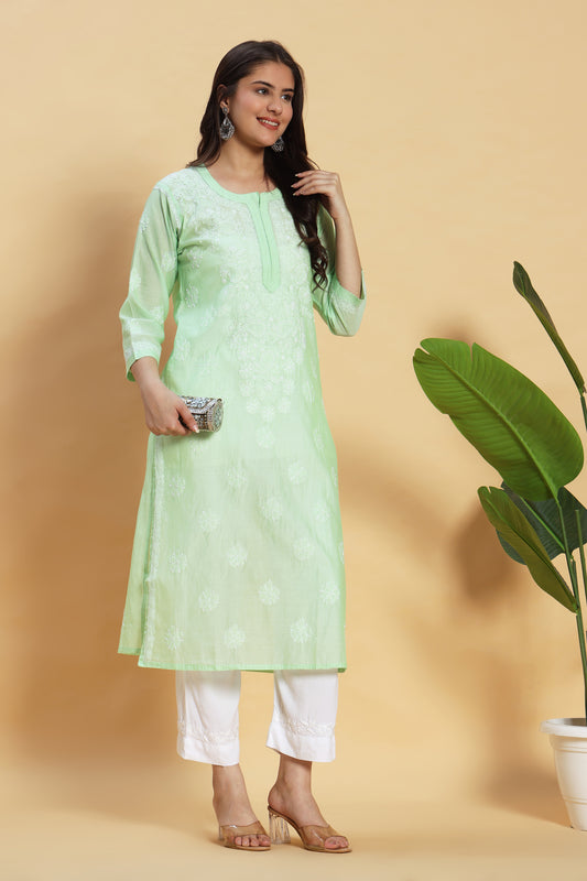 Shaan Chikankari Chanderi Kurta