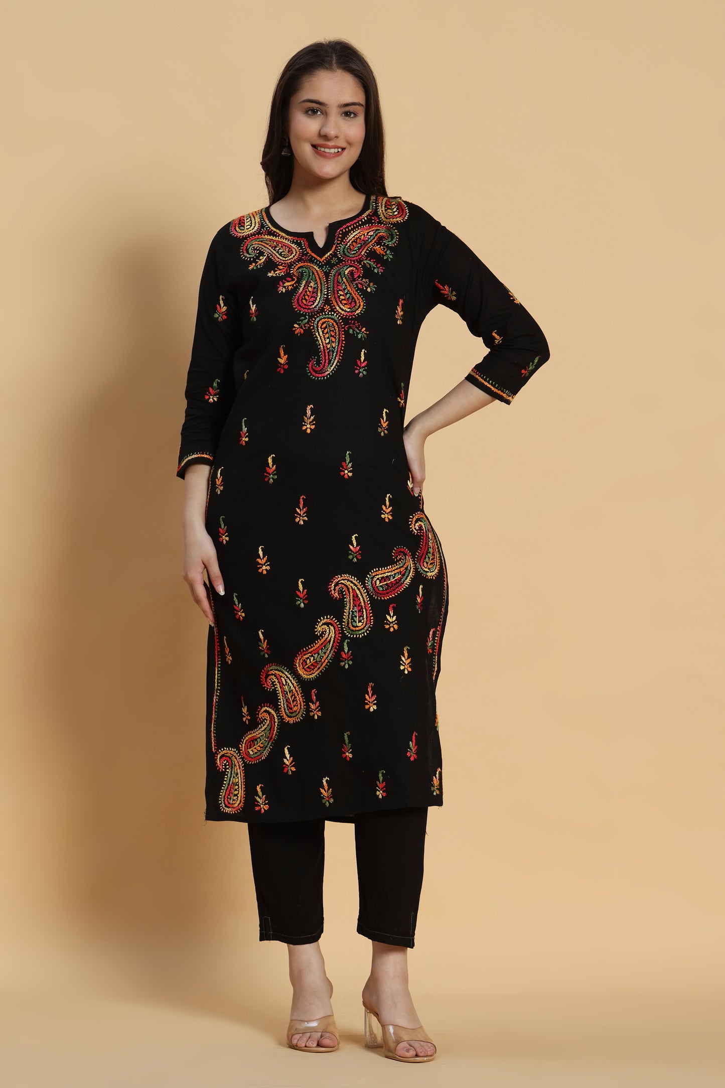 Humnava Chikankari Cotton Kurta