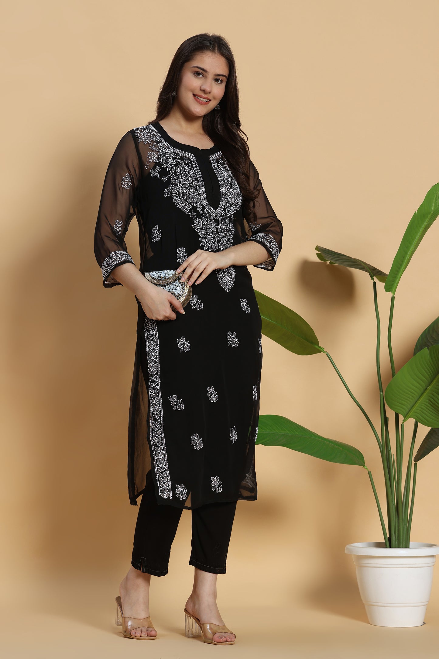 Fanaa Chikankari Georgette Kurta