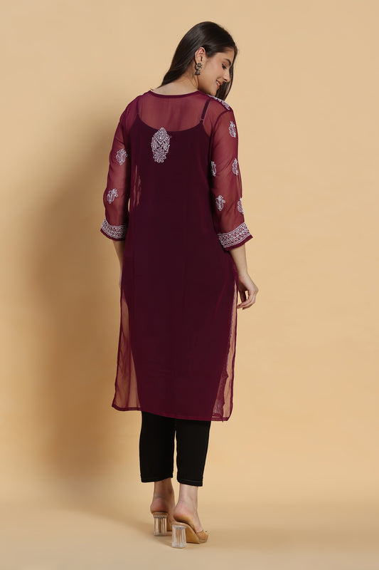 Aarzoo Chikankari Georgette Kurta