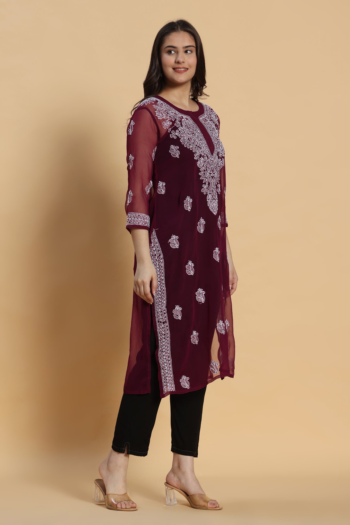 Aarzoo Chikankari Georgette Kurta