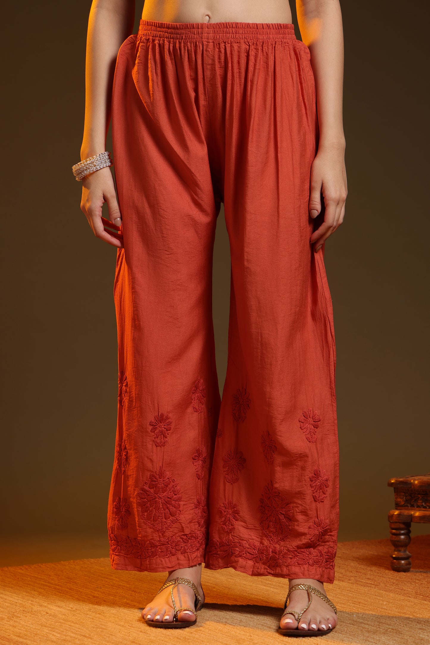 Rafina Chikankari Chanderi Kurta Pant set