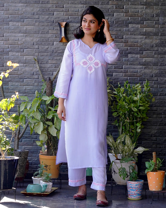 Mahek Chikankari Modal Kurta Pant Set