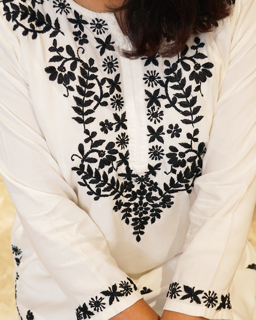 Rasha Chikankari Rayon Kurta White
