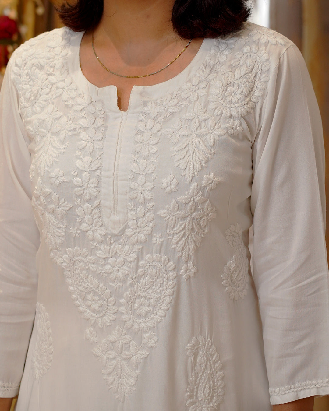 Chaand Chikankari Rayon Kurta Pant Set