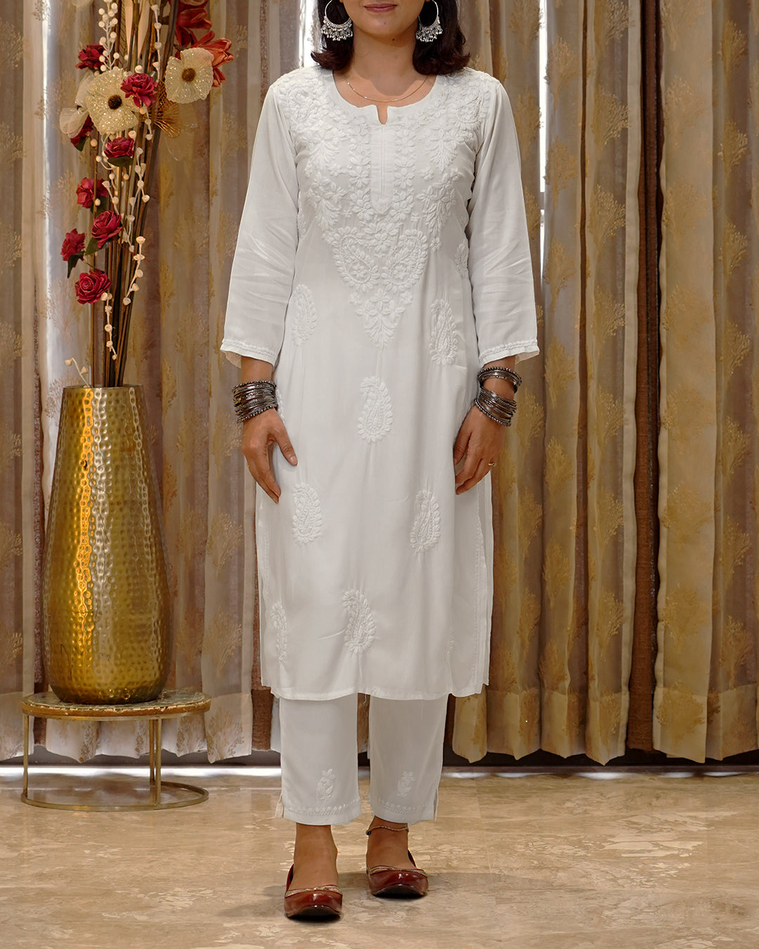Maham Chikankari Rayon Kurta