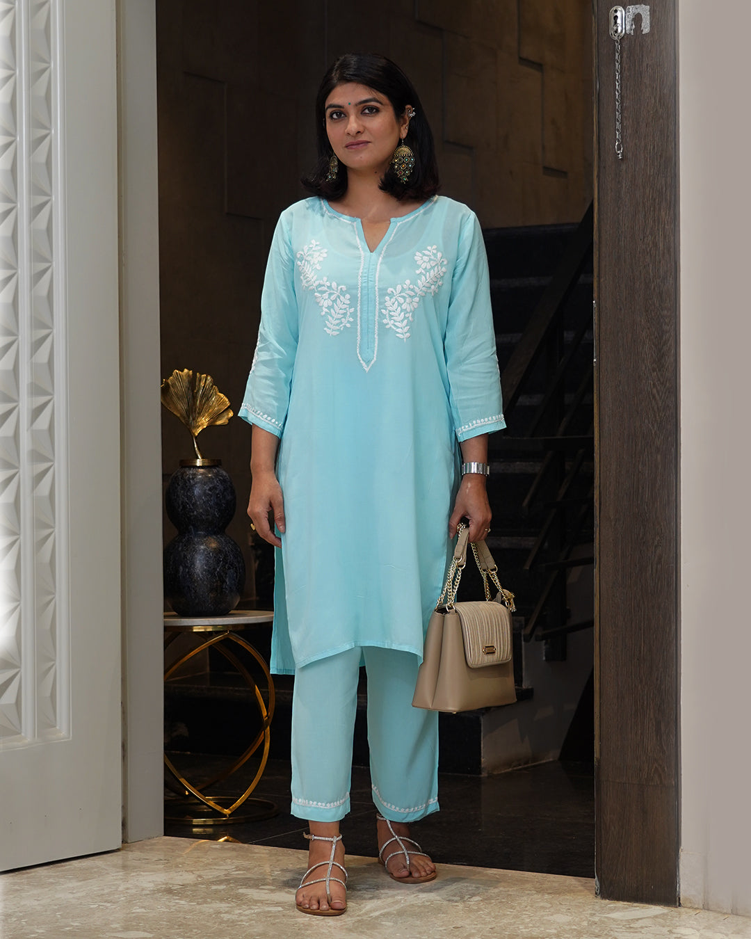 Ziya Chikankari Modal Kurta Pant Set