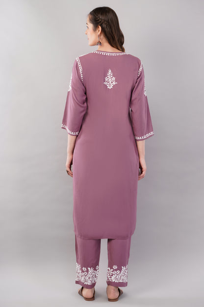 Khwab Chikankari Muslin Kurta Pant Set