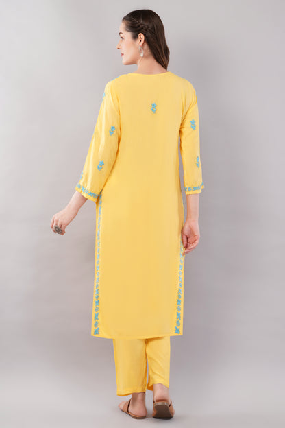 Falak Chikankari Modal Kurta Pant set