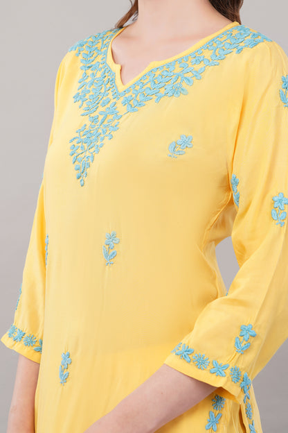 Falak Chikankari Modal Kurta Pant set