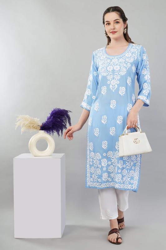 Malika Chikankari Muslin Kurta Pant Set